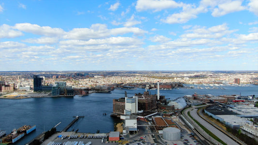 Baltimore, Maryland Drone Footage 4K 0505B