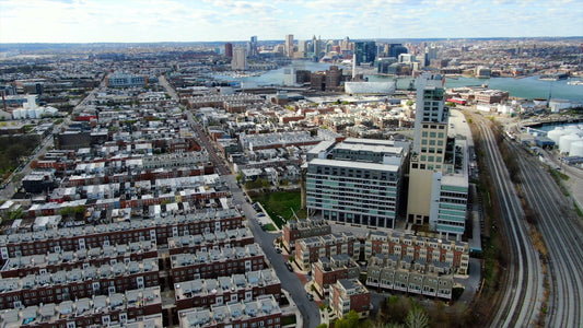 Baltimore, Maryland Drone Footage 4K 0512B