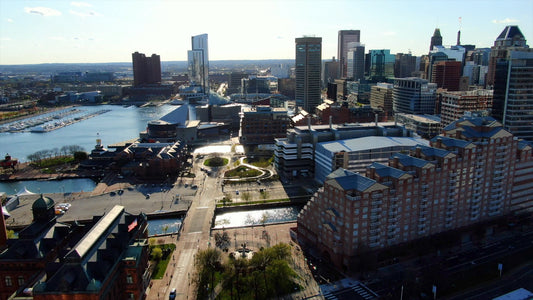 Baltimore, Maryland Drone Footage 4K 0541B